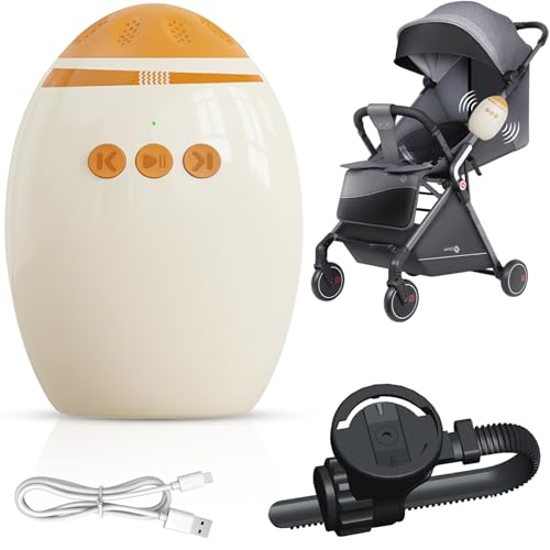Elektrische Kinderwagenschaukler, USB-C wiederaufladbar mit Custom Vibration Modes & 45-Min-Timer, Ultraleise Kinderwagen Schaukler universell für Kinderwagen und Buggy