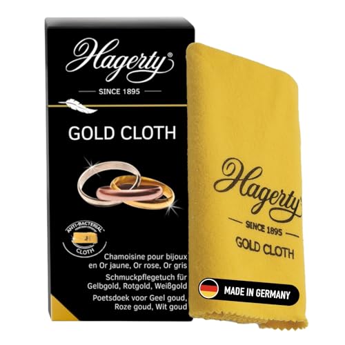 Hagerty Gold Cloth Goldputztuch 36 x 30 cm I Imprägniertes Gold Reinigung Schmucktuch aus Baumwolle für erneuerten Glanz I Effizientes Schmuck Poliertuch für Gelbgold Rotgold Rosegold Weißgold