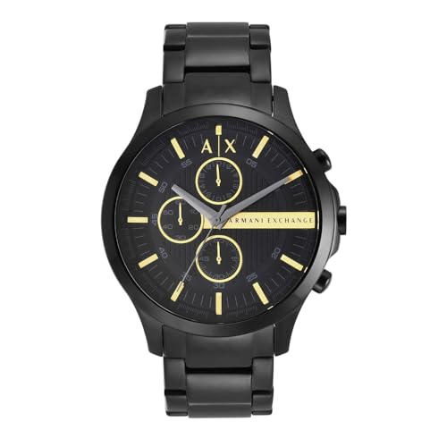 Armani Exchange Watch For Men, Chronograph Movement and 46mm Case Size with Stainless steel, Leather or Silicone strap