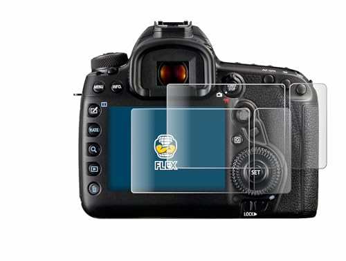 BROTECT 2 Stück Full-Cover Schutzfolie für Canon EOS 5D Mark IV (Display + Schulterdisplay) Full-Screen Displayschutz-Folie Kristall-Klar