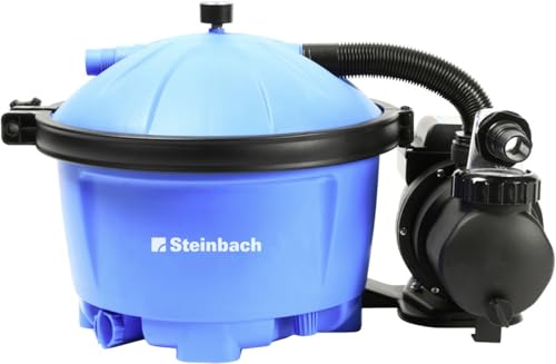 STEINBACH Filteranlage Active Balls 50 – 040220 – Selbstsaugende Pumpe für Pools mit bis zu 22.000 l – Mit Vorfilter, Manometer und integriertem Timer – Inkl. 545 g Filter Balls
