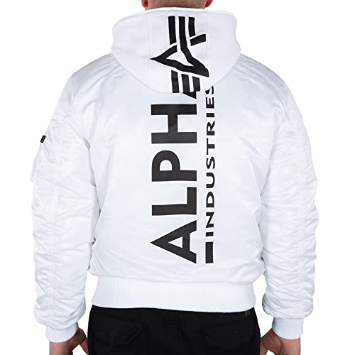 ALPHA INDUSTRIES Herren MA-1 ZH Back Print Bomberjacke, White/Black, 3XL