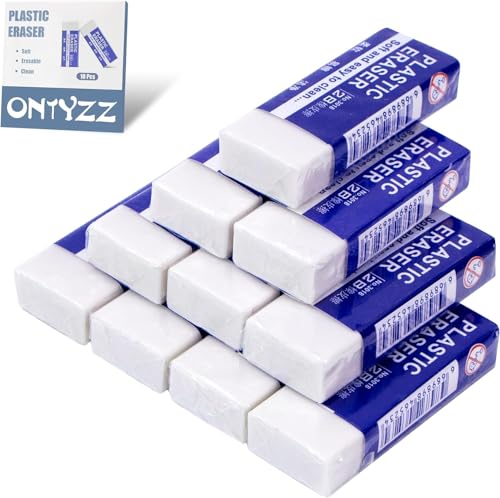 Radierer Klassischer Radiergummi Weiß Plastik Gummi Radiergummis für den Universellen Gebrauch in Schulbüros Skizzen Gemälde Bildende Kunst Sanft 2B Radiergummi 10 Stk