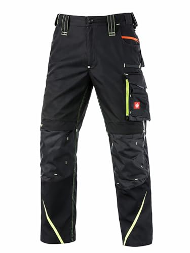 Engelbert Strauss 65511 Hose e.s.motion 2020, Qualitative Arbeitskleidung, Mehrfarbig (Schwarz/Gelb), 52