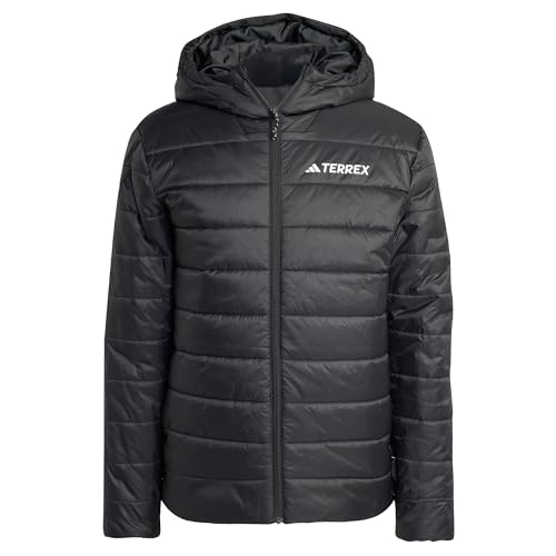 adidas Men's Terrex Multi Essentials CLIMAWARM Insulated Hooded Jacket, Black, M