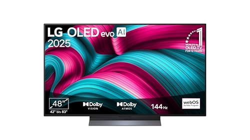 LG OLED48C5ELB TV 48 Zoll (121 cm) 4K OLED evo AI TV (α9 Gen8 4K AI Prozessor, webOS 25, 120Hz (VRR bis zu 144Hz)) [Modelljahr 2025]