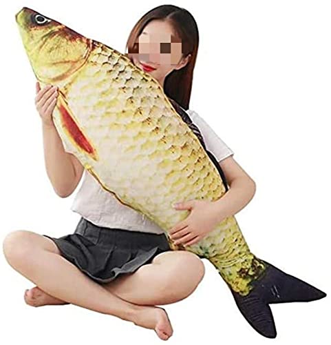 JULAN XICHEN 3D-Kissen, riesiges, weiches Fischkissen, Karpfen, Plüschkissen, Stofftier, Wurfkissen für Zuhause, Dekoration, Geschenk, Kinderkissen, Stofftierspielzeug (78 cm)