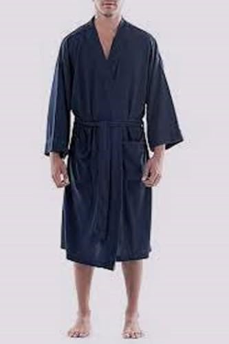 Amazon Essentials Herren Leichter Waffel-Bademantel (Erhältlich In Den Größen Schwer Und Groß), Marineblau, XL-XXL