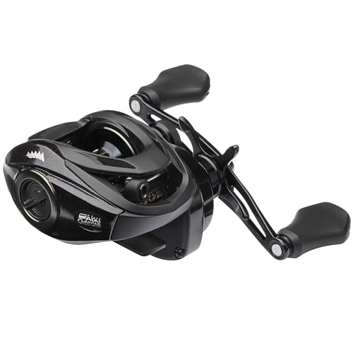 Abu Garcia Spike® Wurfrolle Angelrolle Low Profile Baitcastrollen Raubfischangeln Barsch Zander Unisex Grün/Lila/Schwarz LP | Linkshänder | 7,1:1