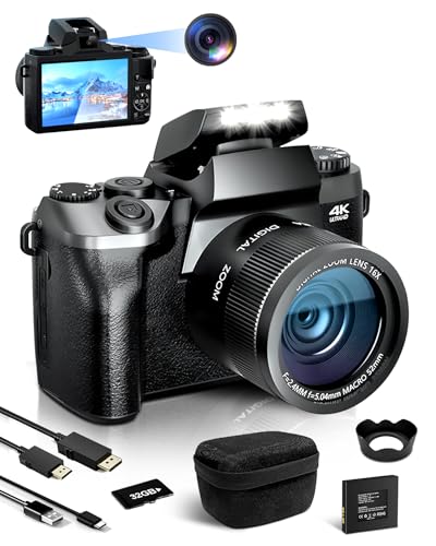 Fine Life Pro Digitalkamera 4K 64MP Fotokamera mit 4.0