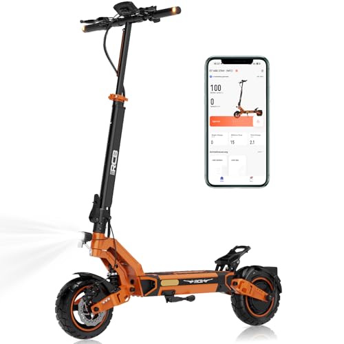 RCB D7 (Ultra) E-Scooter, Elektroroller für Erwachsene mit Straßenzulassung (ABE), NFC/Blinker/APP, 26% Steigung 500W-Motor Spitze 1600, 80-100 KM, 20.8Ah Akku,10 Zoll selbstreparierende Gelreifen