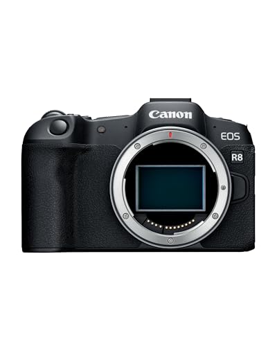 Canon EOS R8 (Gehäuse) – 24,2 MP Vollformat-Systemkamera – Dual Pixel CMOS AF II, 4K bis 60p, bis zu 40 B/s, Touchdisplay, WLAN, Bluetooth & USB-C - Für Vollformat-Kreativität konzipiert