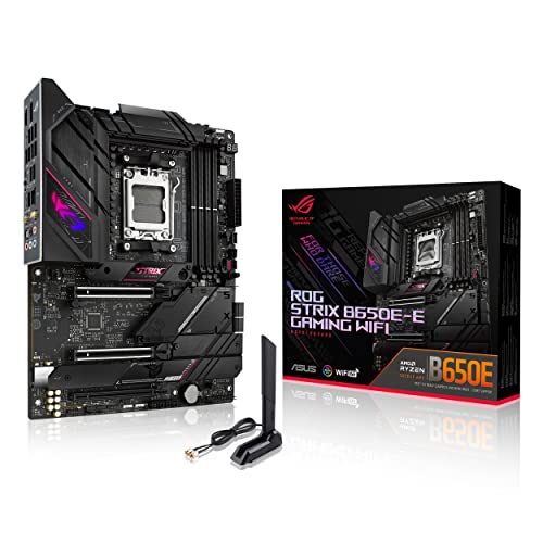 ASUS ROG STRIX B650E-E GAMING WIFI Mainboard Sockel AMD AM5 (Ryzen 7000, ATX, DDR5 Speicher, 16+2 Power Stages, USB 3.2 Gen 2x2 Typ-C, PCIe 5.0, Q-Release, WiFi 6E, Aura Sync)