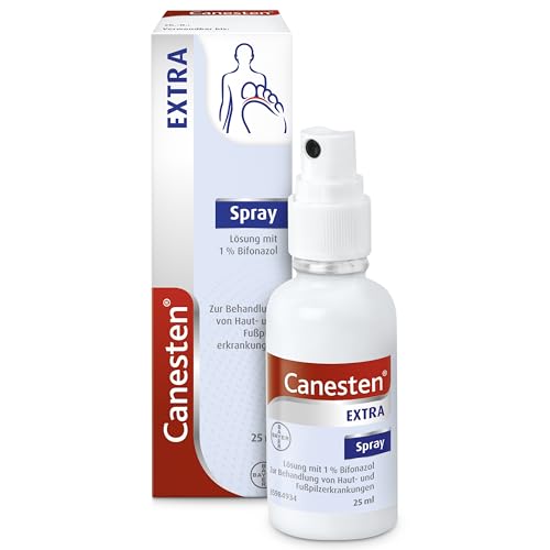 Canesten EXTRA Spray - zur Behandlung von Hautpilz - schnell wirksam gegen Fadenpilze, Hefen oder Schimmelpilze - mit Bifonazol - 1 x 25 ml