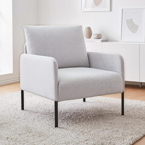 chairus Loungesessel Leinen Sofagarnituren für Wohnzimmer Einzelsofa Kleines Apartment Modern Polstersessel für Schlafzimmer (Beige)