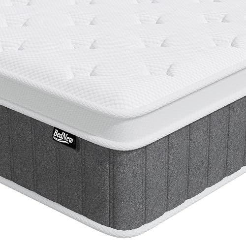 Bednew Matratze 180 x 200cm, 26cm Federkernmatratze H3 Höhe 7-Zonen Orthopädische Taschenfederkernmatratze mit Comfort Memory-Schaum Schicht,Öko-Tex Zertifiziert, 101Nächte Probeschlafen