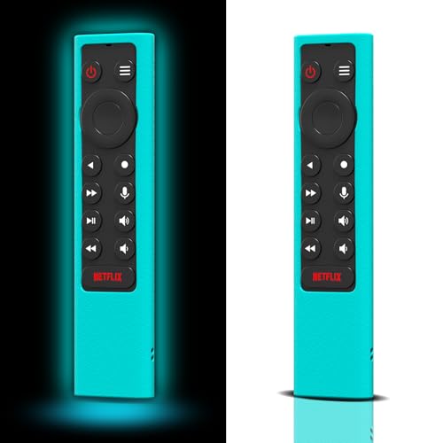 Silikon-Schutzhülle für NVIDIA TV-Fernbedienung Glow in The Dark, Remote Cover für NVIDIA Shield Android TV Pro/4K HDR Smart TV-Fernbedienung (Leuchtendes Blau) -【 2 Pack】