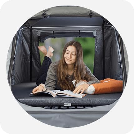 Froli Tent Lounge Dachzelt-Unterlüftungssystem, 132 x 198 x 3 cm, Ergonomische Federmatten mit Clip-System (ca. 132 x 198 x 3 cm)