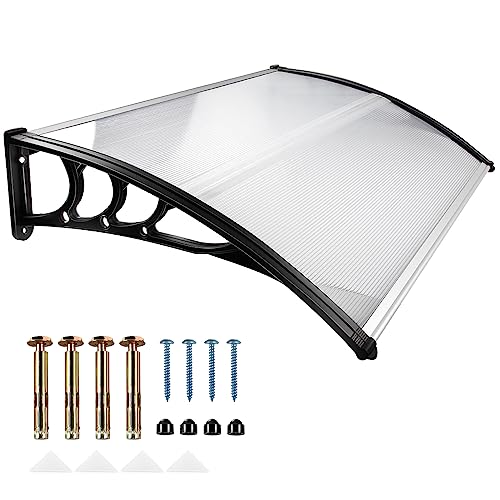 Türüberdachung, Wasserdichte Haustür-Vordach, 120 * 80 * 23 cm Gartenüberdachung, Regenmarkise Geeignet für Tür Veranda, Outdoor, Dach, Terrasse (Schwarz)