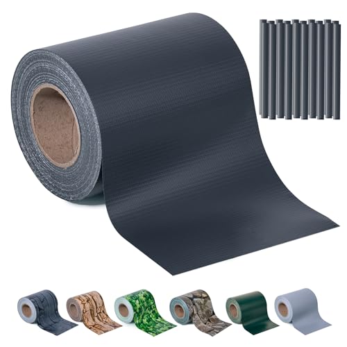 Sichtschutzstreifen Zaun 35 m x 19 cm inkl.20 Clips, Sichtschutz Zaunfolie PVC Sichtschutzstreifen Doppelstabmatten für Gartenzaun, Balkon/Diverse Farben