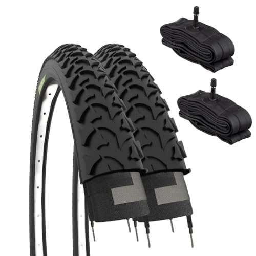 ECOVELO Unisex Kinder Ebi20mae 2 Reifen 20 x 1,75 (47-406) + Schläuche mit Schrader-Ventil, Schwarz, 20 POLLICI