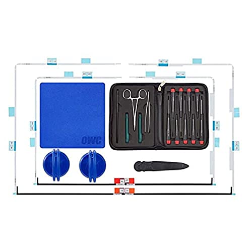 OWC - Service-Wartungskit für Apple iMac (2007-2020), 14-teiliges Werkzeugset plus Klebeband-Sets für 27-Zoll- und 21,5-Zoll-iMacs zum ordnungsgemäßen Wiederverschließen des Displays