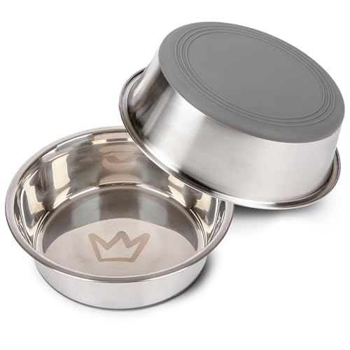 Rudelkönig Hundenapf Edelstahl - 2er Pack - 900ml Napfset - Rutschfester Hunde Fressnapf - Spülmaschinenfester Futternapf Hund - Hundenapf kleine und mittelgroße Hunde