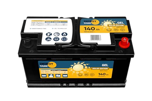Autobatterie 12V 140 Ah - Gel Solarbatterie - Mobil und Stationär - Solar Batterie Lange Lebensdauer - Versorgungsbatterie Gegen Vibrationen und Stöße Geschützt