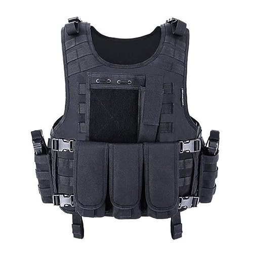 ACEXIER Molle Airsoft Taktische Weste Platte Träger Swat Angeln Jagd Paintball Weste Militär Armee Rüstung Polizei (Black)