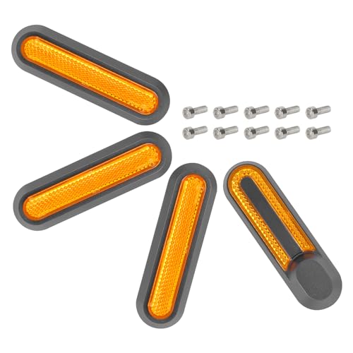 Natcoo Roller Radabdeckung Reflektorstreifen für Xiaomi M365, Pro, 1S, Essential, Pro2, Mi3, Vorder und Hinterrad Schutzabdeckung, reflektierendes Stück E-Scooter Zubehör (Schwarz/Orange)