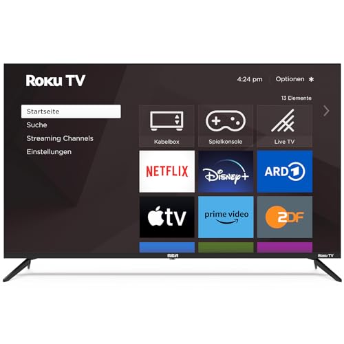 RCA Smart TV 50 Zoll Fernseher Roku TV(126cm) UHD 4K HDR10 HLG Dolby Audio Triple Tuner HDMI USB WiFi (Nur für Deutschland) 2024