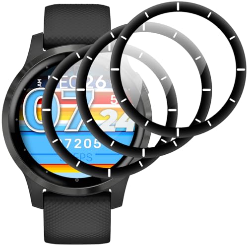 Beukei 3 Stück Panzer Schutz Glas für Garmin Vivoactive 4, folie,9H Härte,HD Klare,Blasenfrei,Anti-Kratzen, panza glass Film