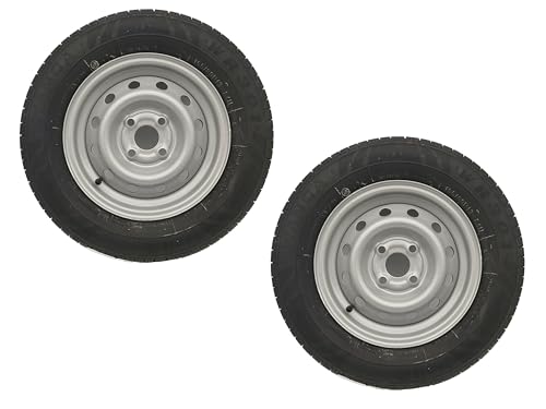 2x Komplettrad 155/80R13 84N XL für Pkw-Anhänger & Caravan – Felge 4Jx13 H2 ET30 – Lochkreis 4x100 – Tragkraft 500kg – max. 140 km/h – hochwertige Ersatzräder für Anhänger