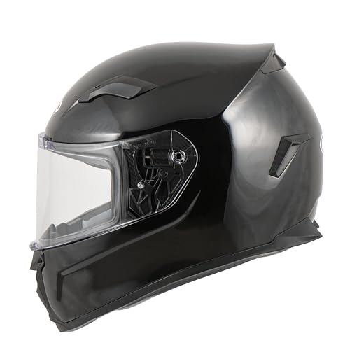 MTR S-6 Evo Integralhelm, Motorradhelm ECE 22.06 Zertifiziert - Maximale Verkehrssicherheit, Robuster & Leiser Motorrad Helm, Kinn & Kopf Belüftung, Roller Helm Herren & Damen, Schwarz, XL