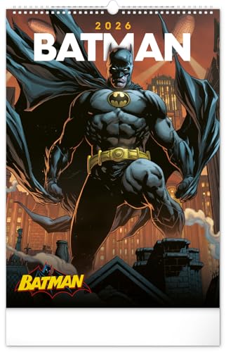 NOTIQUE Wandkalender 2026 Batman Dark – Art Superhelden Kalender, Film & Comic Monatskalender – 33 x 46 cm