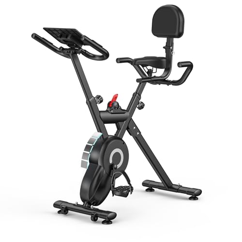 Heimtrainer Fahrrad - Leises Ergometer Fitnessbike mit 12-stufigem Magnetwiderstand & LCD-Display, Bis 195 cm Körpergröße, Verstellbarer Sitz/Griff, 150 kg Maximalgewicht