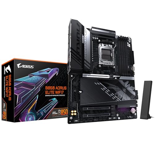 GIGABYTE B850 AORUS Elite WIFI7 Motherboard - AMD Ryzen 9000 Serie CPUs, 14+2+2 Phasen digitales VRM, bis zu 8200MHz DDR5 (OC), 1xPCIe 5.0 + 2xPCIe 4.0 M.2, 2,5 LAN, WiFi 7, USB 3.2 Gen 2x2