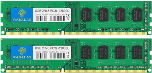 16GB Kit DDR3 1600MHz (2x8GB) DDR3L 12800U RAM 8GB 2Rx8 DDR3L-1600 PC3-12800U Udimm CL11 1.35 V 240-Pin Desktop Arbeitsspeicher Computer Memory