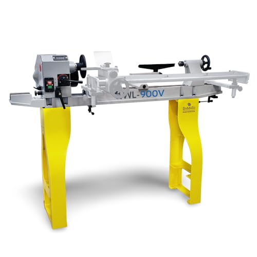 BAMATO Drechselmaschine WL-900V (230V) | 550W Leistung | Stufenlos 500-2000 min-1 | Werkstück max. 900mm | M33-Gewinde | Drehbank Drehtischmaschine (WL-900V (Ohne Kopiereinrichtung WL900CD))