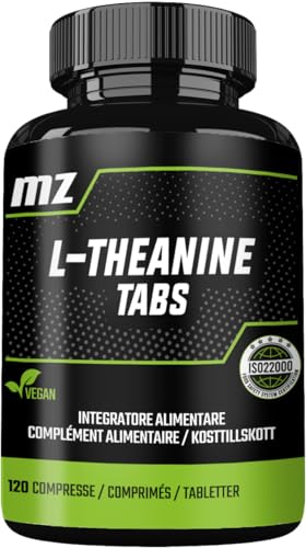 L-Theanin 200 mg - 120 Vegane Tabletten - 4 Monate Vorrat - Aminosäurepräparat für tägliche geistige Ruhe und Klarheit - von MZ