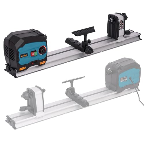 KATSU Mini-Drechselbank, 550 W, elektrische Tisch-Drechselmaschine mit variabler Geschwindigkeit, maximale Werkstücklänge 600 mm, für Heimwerkerprojekte in der Holzbearbeitung