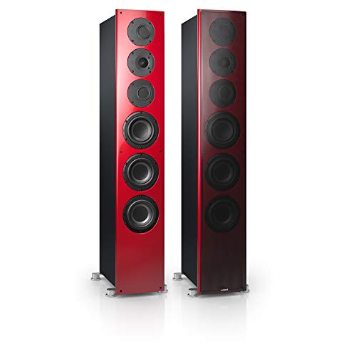 Nubert nuVero 110 | Rot/Schwarzes Standlautsprecherpaar | 2 Stück High End Standlautsprecher | Lautsprecher für Stereo | HiFi Qualität auf höchstem Niveau | Passiv Standboxen 3 Wegen Made in Germany