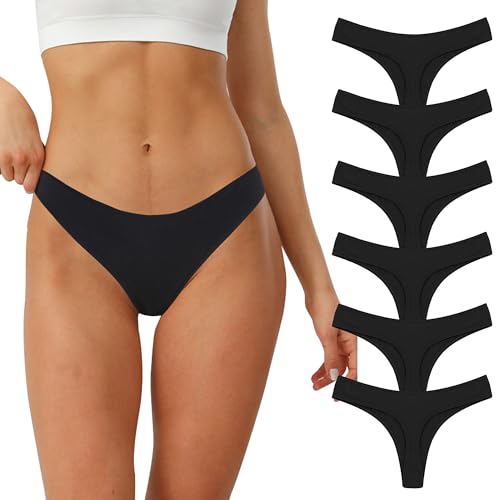 Lakpoau String Tanga Damen Baumwolle String Damen Tangas Unterwäsche Frauen Strings Set Unterhosen Sexy Slips Panty Thong Underwear Women Panties 6er-Pack BL-M-6