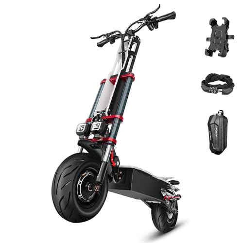 Lohang 6000W Elektro Scooter für Erwachsene E Scooter E Roller Klappbar Doppelmotor Doppelaufhängung 12 Zoll Motorroller für Pendler 60V 38Ah Lithiumbatterie 200kg Last