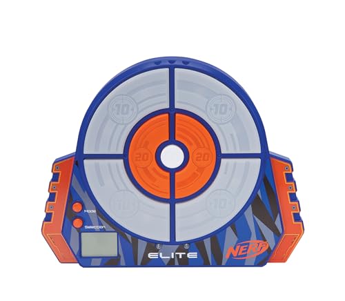 NERF NER0156 Elite Digitale Zielscheibe, Interaktive Zielscheibe mit Licht & Sounds und verstellbarem Standbein, Trainiere Alleine oder im Team