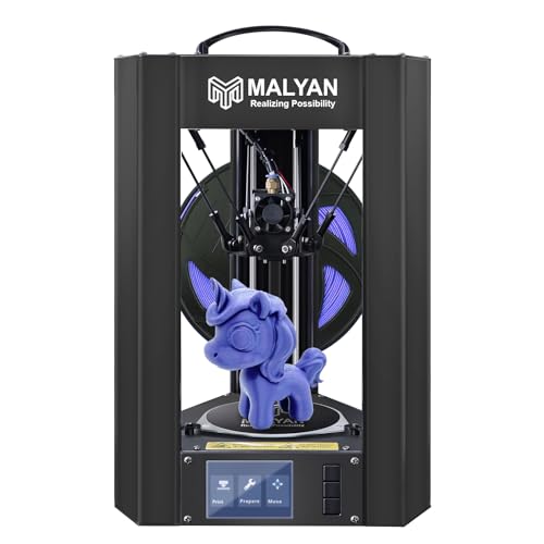 MALYAN M300 Mini Delta 3D Drucker - Fertig montierte FDM 3D Drucker für Kinder und Anfänger, MicroSD-Karte vorinstalliert mit druckbaren 3D Modellen, Druckgröße 110x120 mm