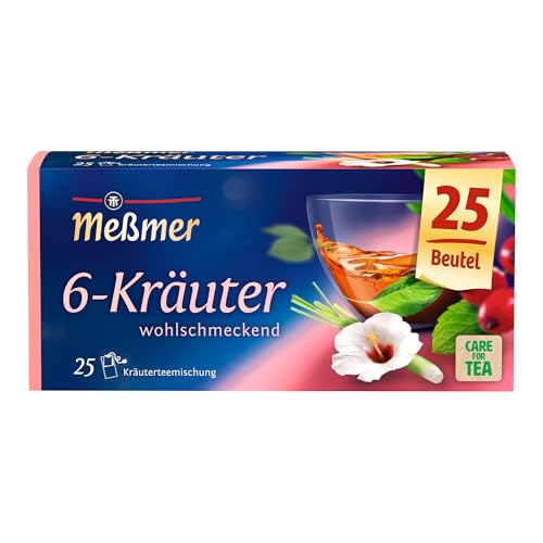 Meßmer 6-Kräuter-Mischung | 25 Teebeutel | Vegan | Glutenfrei | Laktosefrei
