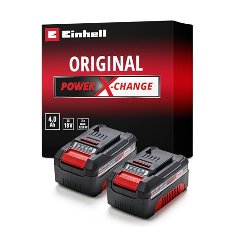 Original Einhell Akku PXC-Twinpack 4,0 Ah Power X-Change (Li-Ion, 18 V, 2x 4,0 Ah, für alle PXC-Geräte geeignet, proaktives Batteriemanagement, situativ angepasste Ladezyklen)