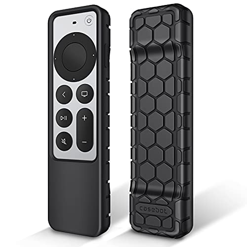 Fintie Fernbedienung Hülle für Apple TV 4K / HD Siri Remote 2022 2021 (3. / 2. Gen) - [Bienenstock Serie] Leichte rutschfeste Stoßfeste Silikon Schutzhülle Slim Case Cover, Schwarz