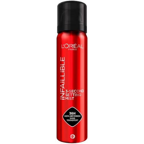 L'Oréal Paris Setting Spray zum Fixieren von Make up, Transferfest in 3 Sekunden, Fixier-Spray für bis zu 36 Stunden Halt, 3-Second Setting Mist, 1 x 75 ml